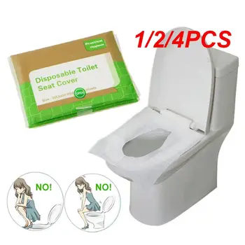 1/2 / 4ШТ опаковане = Еднократна употреба хартиени покривала за седалките на тоалетната чиния, походный тоалетна, защитен калъф за баня в пътуване /къмпинг ZXH