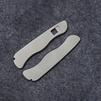 1 Чифт накладки на ръкохватката ножове, изработени от въглеродни влакна/титанова сплав, за швейцарски армейски ножове Victorinox Sentinel диаметър 111 mm, за производство на части със собствените си ръце