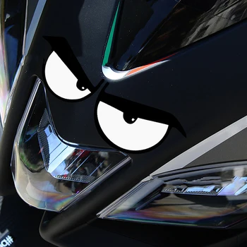 1БР Зли Усмихнати Очи Отразяваща каска Прозорец Броня Огледало за обратно виждане Мотоциклет Стикер на Мотоциклет Стикер за Стайлинг на автомобили Етикети
