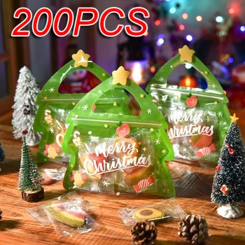 200ШТ Подарък пакети за Коледа на фестивала, бисквитки във формата на Коледна елха във формата на елен, опаковка на шоколади за детски рожден ден, декорация, опаковане на бонбони