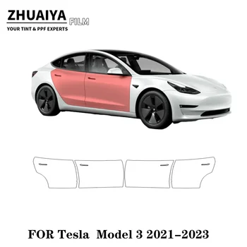 2017-2024 За Tesla Model 3 Door Комплект Защитно фолио за боя PPF 8mil фолио за каросерията на автомобила