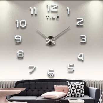 2023 Модерен дизайн, Големи Стенни Часовници 3D Кварцови Часовници със собствените си Ръце Модни Часовници Акрилни Огледално Етикети декорация за дома в хола Horloge