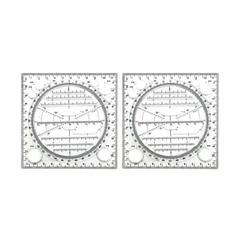 2X Многофункционален модел за изготвяне на кръгове, инструмент за рисуване на геометрични, измервателна линия, ъгъл на завъртане