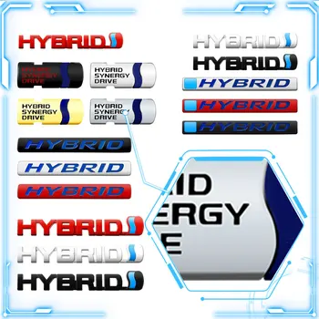 3D метален стикер на колата Hybrid Synergy Drive Логото на Емблемата на Иконата на задния багажник Стикер на крило Стикер за автомобил за Toyota Prius, Camry, RAV4
