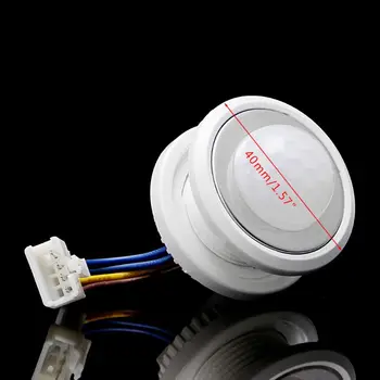40-мм led PIR детектор, инфрачервен сензор за движение, ключ с регулируеми закъснение