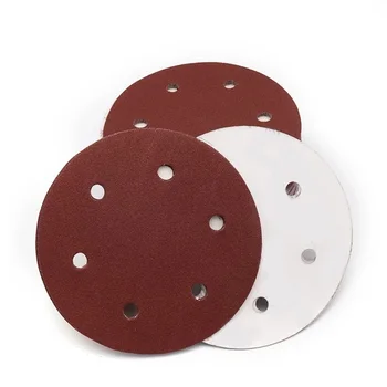 9-Инчови 6 отвори Шлифовъчни дискове шкурка Дървообработване Полиране на метал Шлифоване дискове Абразивни Инструменти шкурка 40-2000