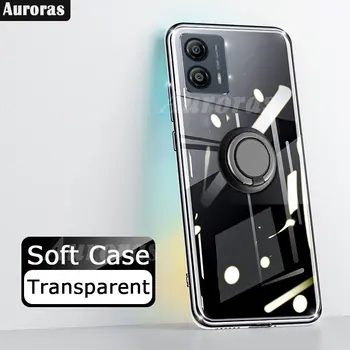 Auroras За Motorola G73 5G Прозрачен Силиконов Калъф устойчив на удари С Пръстен от Мек Прозрачен Капак За Мото G53 Case