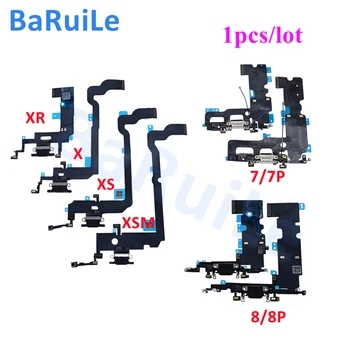 BaRuiLe 1 бр. USB-порт за Зарядно устройство, Конектор за докинг станция Гъвкав кабел за зареждане микрофон за iPhone 7 8 Plus X XS Max XR Charging Dock Flex