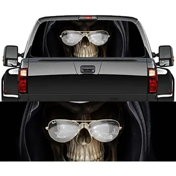 CUSENA Grim Reaper with Glasses Стикер на Задното стъкло на Колата - Авто Етикет Стикери За товарни автомобили, Автомобилни Стикери за повечето Пикапи, SUV, Джип, Wa
