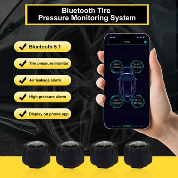 IPX67 Дубликат система за контрол на налягането в гумите Android Гумите с 4 сензори Високоскоростната безжична система за контрол на налягането в гумите