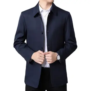 (M-3XL) Висококачествено мъжко стилна и красива ежедневни яке на средна възраст, есенно-зимна руното яке-тренч на средна възраст