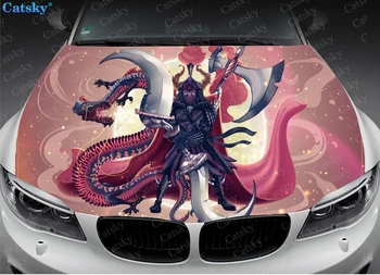 Samurai, Японски самурай, Samurai, Японски самурай, Стикер с лъв на капака на една кола, vinyl стикер на предния капак, пълноцветен графичен декалар