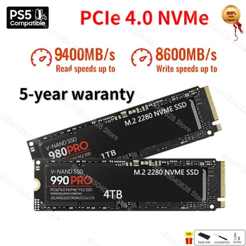 SSD NVME M2 Pcie Gen 4 7400 Mb/s. 4 TB И 2 TB 1 TB 2280 Радиатор SSD Nmve Вътрешни устройства За PS5 САМ Компютърни Игри PS4 PS5