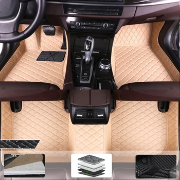 Автомобилни Стелки за AUDI A8L 4seat 2018 2019 2020 Потребителски Автомобилни Накладки за краката Кожен Водоустойчив, Килим Аксесоари за интериора