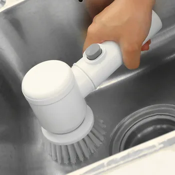 Безжична Електрическа четка за почистване, акумулаторна чрез USB, за работа у дома, Готварска Четка за миене на чинии, Професионална четка за почистване на плочки в банята