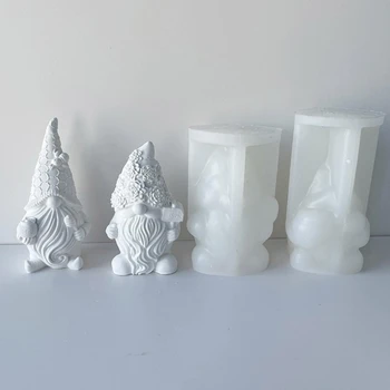 Безлични форма във вид на елф, форма за коледното свещи, силиконови форми във вид на елф-джудже на Дядо Коледа