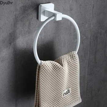 Бяло халка за кърпи Nordic баня държач за кърпи от неръждаема стомана антични закачалка за кърпи, тоалетна хотел висулка DyuIhr