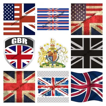Великобритания, обединено КРАЛСТВО, ВЕЛИКОБРИТАНИЯ, Съюз на обединеното кралство, стикер с една вълнообразна развевающимся флага, светоотражающая стикер, защитно покритие JDM, драскотини, автомобилни аксесоари