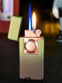 Висококачествен двухпозиционный прекъсвач наклон цвят, надуваеми запалка, trend студен газ детонатора, аксесоари за пушачи, подарък.