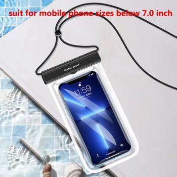 Водоустойчив калъф за телефон IPX8 7.0 инча за iPhone 14 13 12 11 Pro Max за Samsung Xiaomi Калъф за гмуркане и подводен спортен калъф от TPU