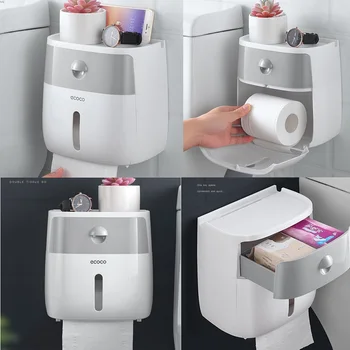 Водоустойчив Притежателя на тоалетна ролка, Кутия за хартия, Кърпа за баня, Стенни Поставка за тоалетна, Калъф за съхранение на тръби, Аксесоари за баня