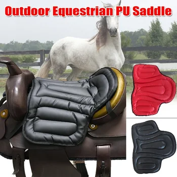 Външна накладка за конен спорт от изкуствена кожа с дишаща възглавница на седалката с подплата за езда
