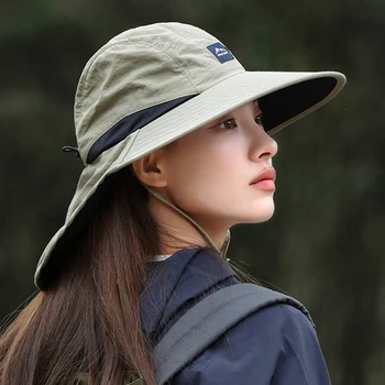 Годишна жена от панама с шал от дишаща мрежа, солнцезащитная шапка с широка периферия, за пътуване, къмпинг, туризъм, риболов, панама с лента за врата