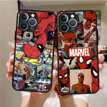 гореща Делото Marvel Spider Man Калъф за Телефон iPhone Plus 8 12 Mini XS X 7 6S XR 15 Pro 11 Pro SE 14 Pro Max 13 13 Mini Soft