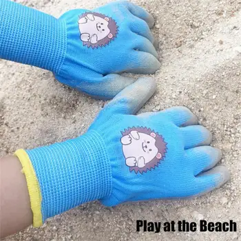 Градински ръкавици Детски здрава водоустойчива градински работни ръкавици Нескользящие Детски предпазни ръкавици за работа в двора на Преносими градински аксесоари