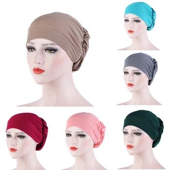 Дамски памучен дишаща шапка, нови женски hijabs, тюрбан, еластична тъканта, шапка, шапка, дамски аксесоари за коса, мюсюлмански шал, шапка