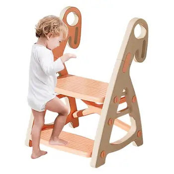 Детска табуретка-стълбище, 2-стъпка табуретка-стъпало за деца, нескользящий детска табуретка-стълбище, голям помощник в кухня багажник за кухня в банята