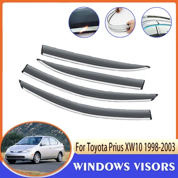 Дефлектори За Toyota Prius XW10 1998 ~ 2003 Аксесоари 4x Странично Прозореца на Колата Козирка вентилационна (противовакуумна) канална Сенник за Защита От Слънцето И Дъжда 1999 2000 2001