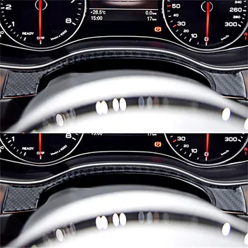 За Audi A6 A7 2012-2018 Стикери от карбон Корнизи вътрешността на колата Декоративни Аксесоари Тампон върху централната инструмент отстрани