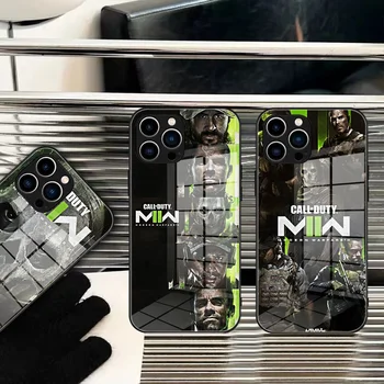 За Iphone 15 Покана Game Of Duty Modern Warfare 2 Стъклен калъф за телефон за iPhone 14 13 12 11Pro XR XS MAX Дизайн Стъклен капак Iphone