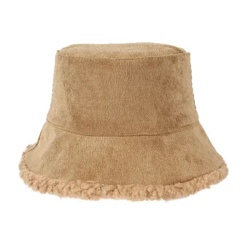 Зимни шапки за жени, вельветовая панама, Модни топло рибарска шапка, Двустранни кашмир дебели шапки, за басейн за дамите