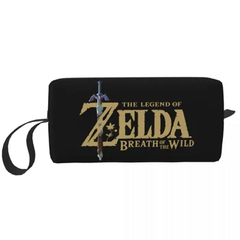 Изработена по поръчка Гореща игра Zeldas Legend, чанта за тоалетни принадлежности за жени, Козметичен органайзер за грим, кутия за съхранение на женската козметика