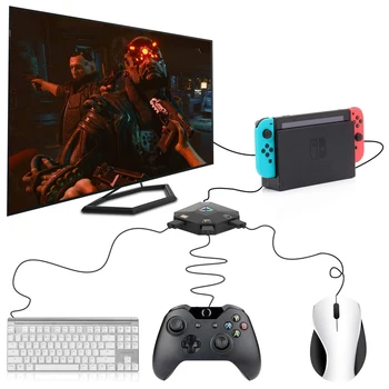 Кабелна връзка USB Адаптер за клавиатура и мишка конвертор led индикатори за PS4 за PS3 и за Xbox 360, за Switch Lite