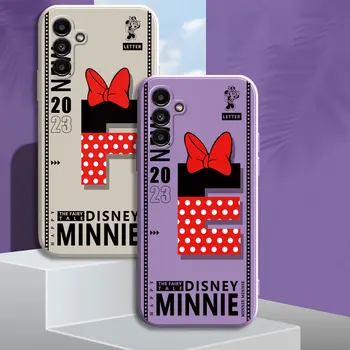 Калъф за мобилен телефон с Надпис Minnie Personality за Samsung Galaxy A22 A52s A21s A11 A52 A31 A32 A73 A13 A72 A33 A12 Квадратен Течен Калъф