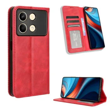 Калъфи за телефони със защита от падане за Xiaomi Redmi Note 13R 12 K60 K60E Pro 5G Магнитен кожен калъф в стил ретро, пылезащитная защитната обвивка