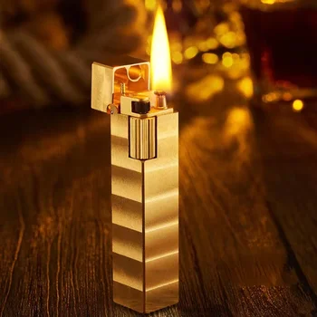 Керосин запалка ръчно изработени от чиста мед с гравиране, с модерна и индивидуална, шлайфане кръг със странично скольжением, подарък за един човек