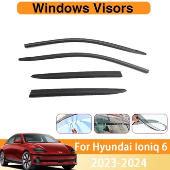 Козирка Прозореца На Колата За Hyundai Ioniq 6 Аксесоари 2023 2024 Авто Дъжд Вежди Непромокаеми Дефлектори На Предното Стъкло, Комплект За Автомобилни Аксесоари