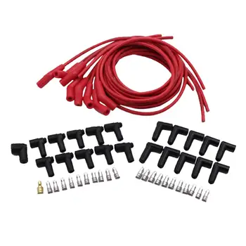 Комплект кабели за свещи Резервни части Трайни автомобилни аксесоари премиум-клас с капак за свещи 45/135 червен цвят, висока производителност за Chevy