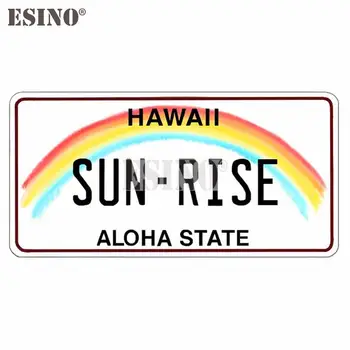 Креативен Стил на автомобила Hawaii Sun Rise Разрешително щата Алоха Стикер на багажника Карикатура Водоустойчив PVC стикер за автомобил колата Винил модел