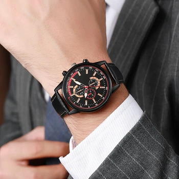 Марка WOKAI висококачествен и модерен случайни мъжки бизнес каишка, кварцов часовник, спортен часовник за студентски момчета
