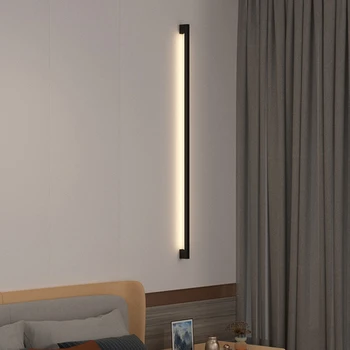 Минималистичен led монтиран на стената лампа от метал черно злато, с регулируема яркост, за хол, спални, Коридор, ресторант, стълбище, Директна доставка, модерна лампа