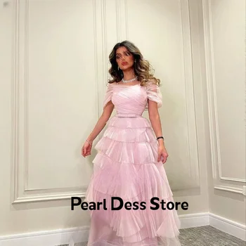 Многослойно Бална рокля С волани, Розова Вечерна рокля С Обтягивающим Корсет, Елегантни Дамски парти 2023 Vestidos De Noche