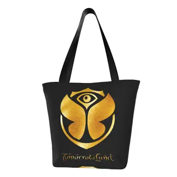 Множество пазарска чанта Golden Tomorrowland Symbol, дамски холщовая чанта през рамо, миещи чанти за пазаруване в магазини за хранителни стоки