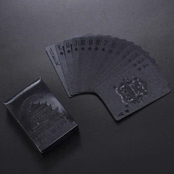 Нов Черен Покер Без Цветни Карти за игра Водоустойчив PET/PVC Пластмасови Покер Туристически Сувенир за Игра