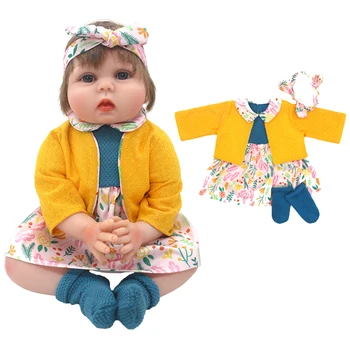 Облекло за кукли 55 см, рокля, комплект от чорапи, 22-инчов облекло за кукли за момичета, детски играчки, дрехи