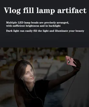 Околовръстен Светлинна LED Светкавица Selfie Фенерче Калъф За Телефон iPhone 14 11 12 13 Pro Max X Xs 7 8 Plus Заполняющий Светлина Противоударная Делото